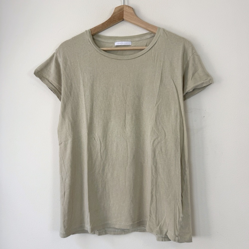 John Elliot Blank Cotton Tan Brown Tee Shirt - 1 - Small